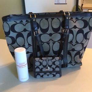 Large tote and matching wallet